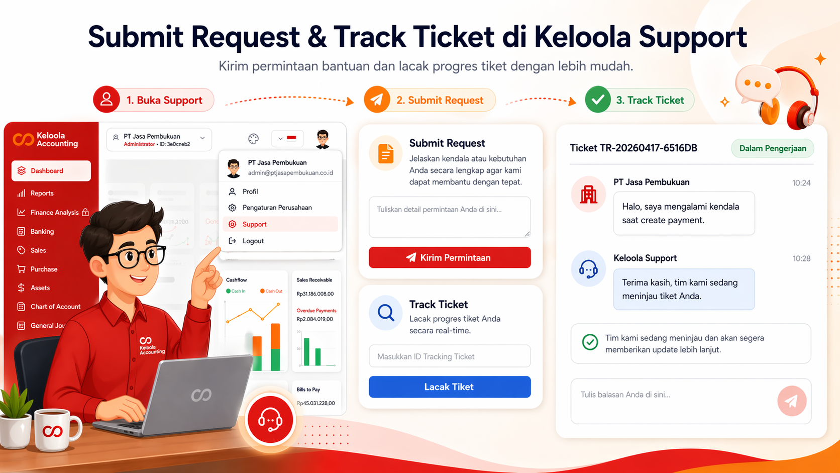Submit Request dan Track Your Ticket di Keloola Support