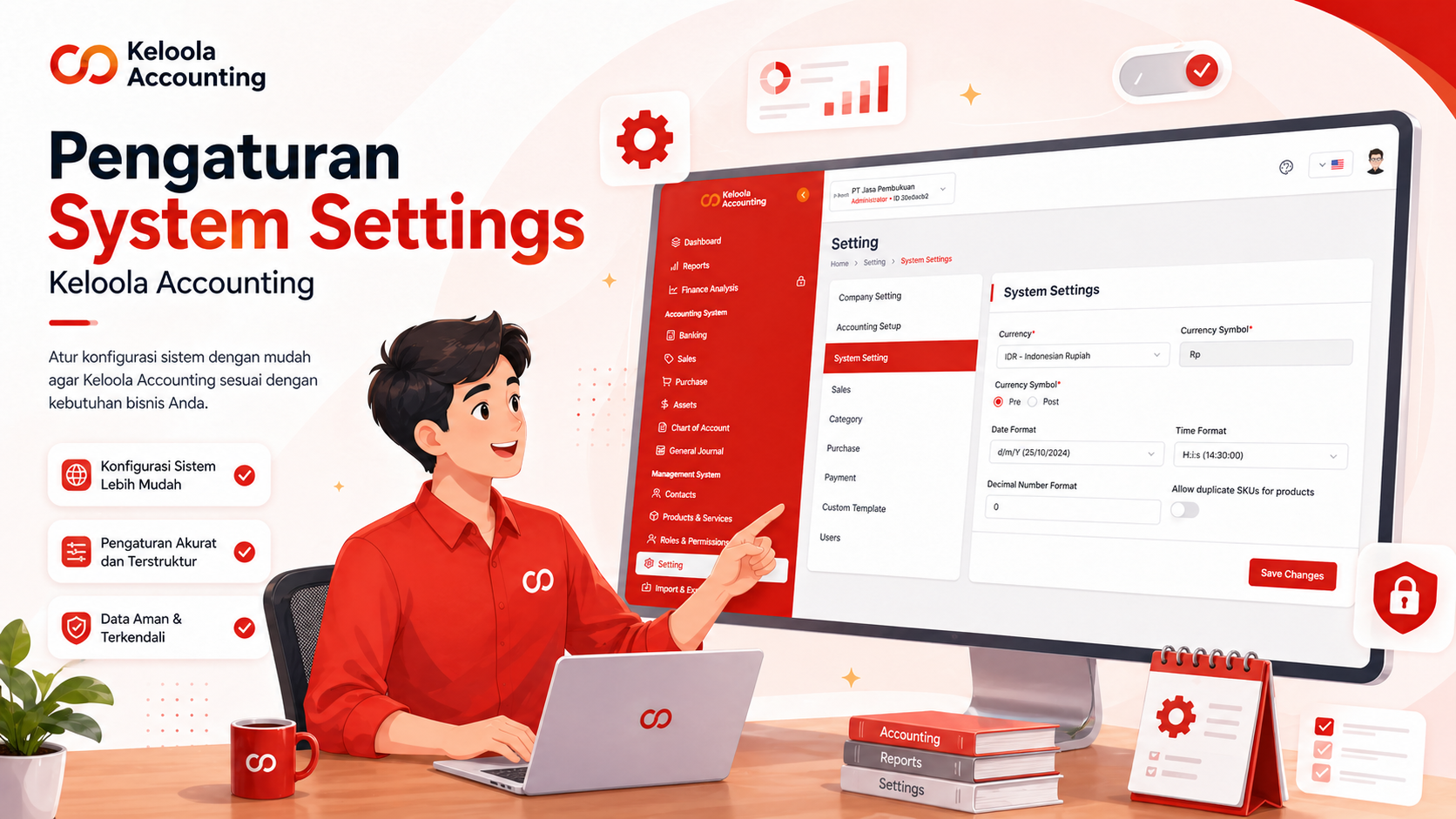Pengaturan System Settings di Keloola Keloola Accounting