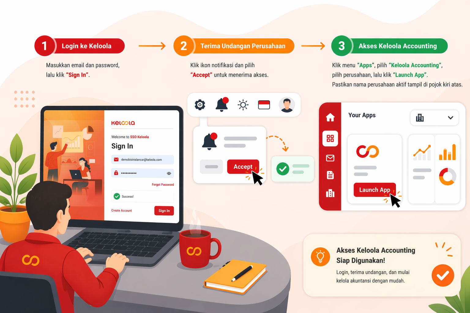 Cara Login dan Akses Keloola Accounting