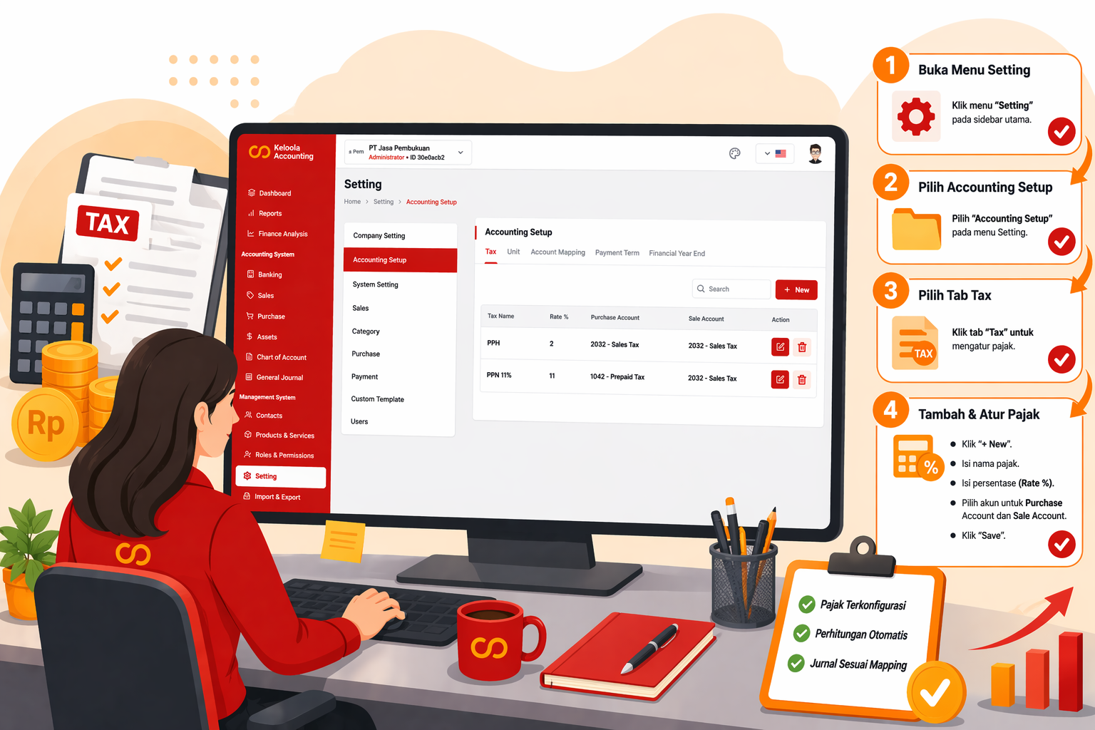 Pengaturan Accounting Setup Tax di Keloola Accounting